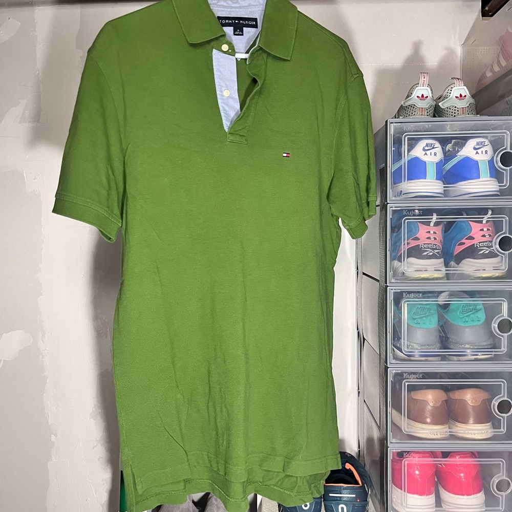 Tommy Hilfiger Green and Blue Polo Shirt